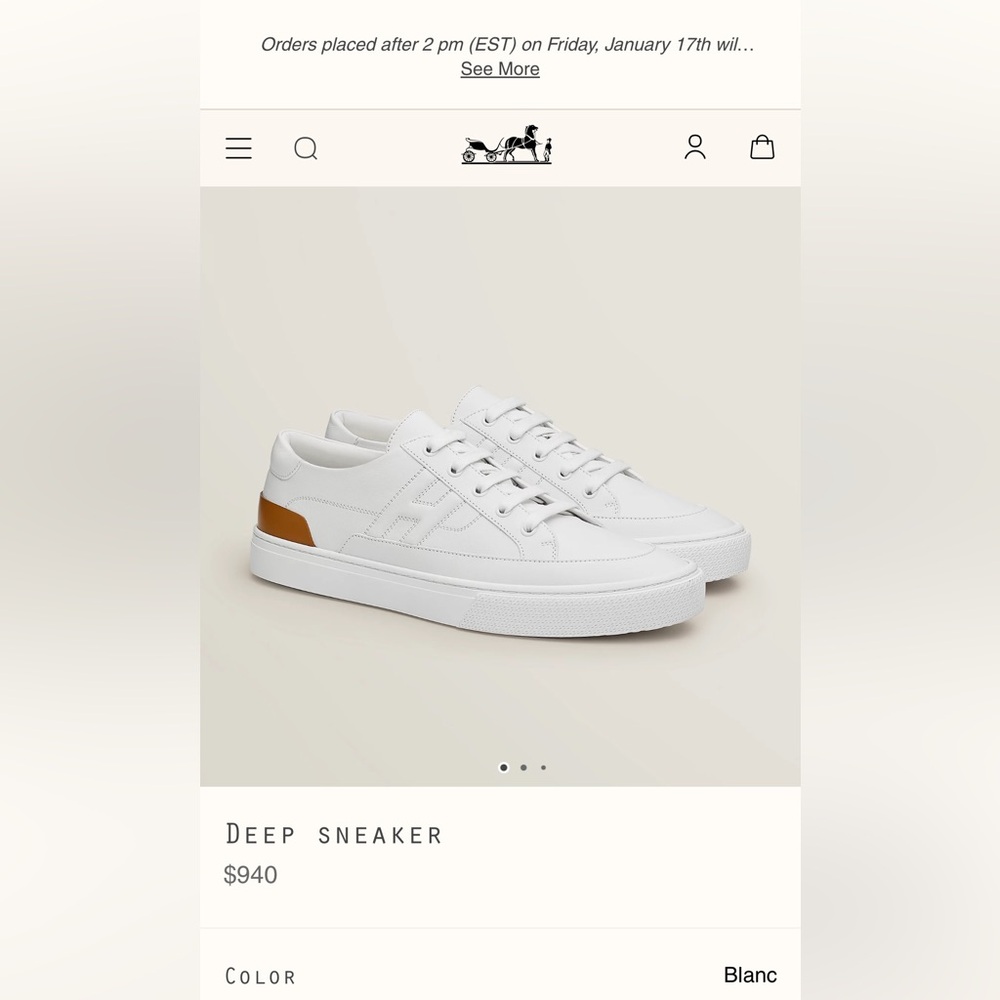 Hermes Deep Sneaker Women’s size 37.5
